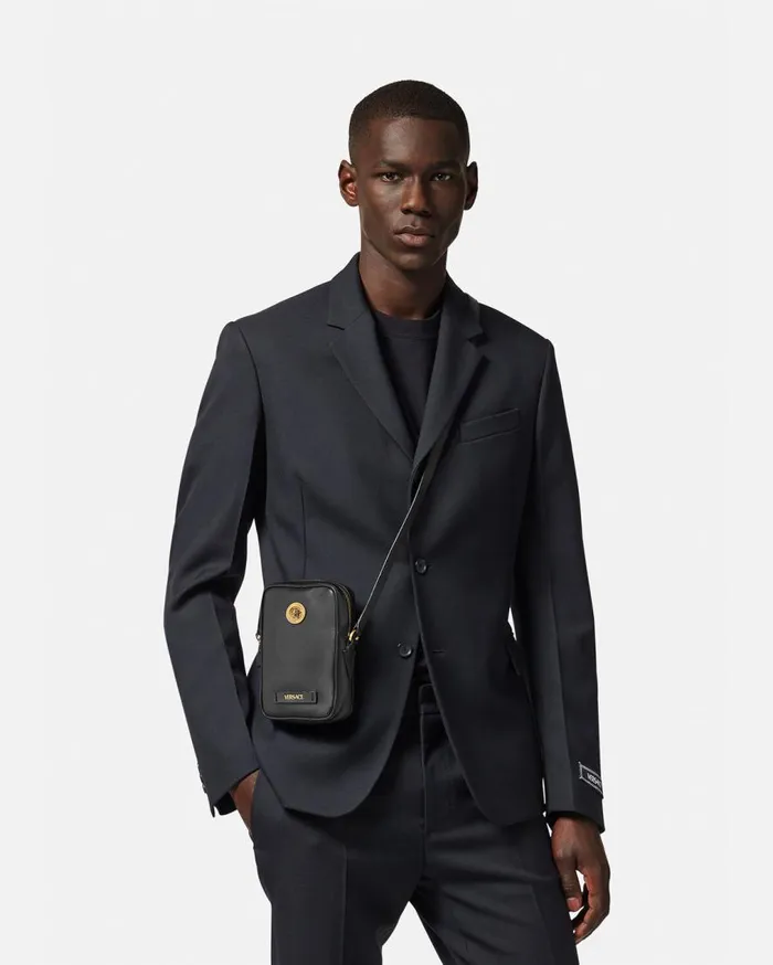 Versace Crossbody and Messengers Medusa Biggie Small Crossbody Bag Blackgold 8211 Men Versace Crossbody and Messengers Medusa Biggie Small Crossbody Bag Blackgold 8211 Men