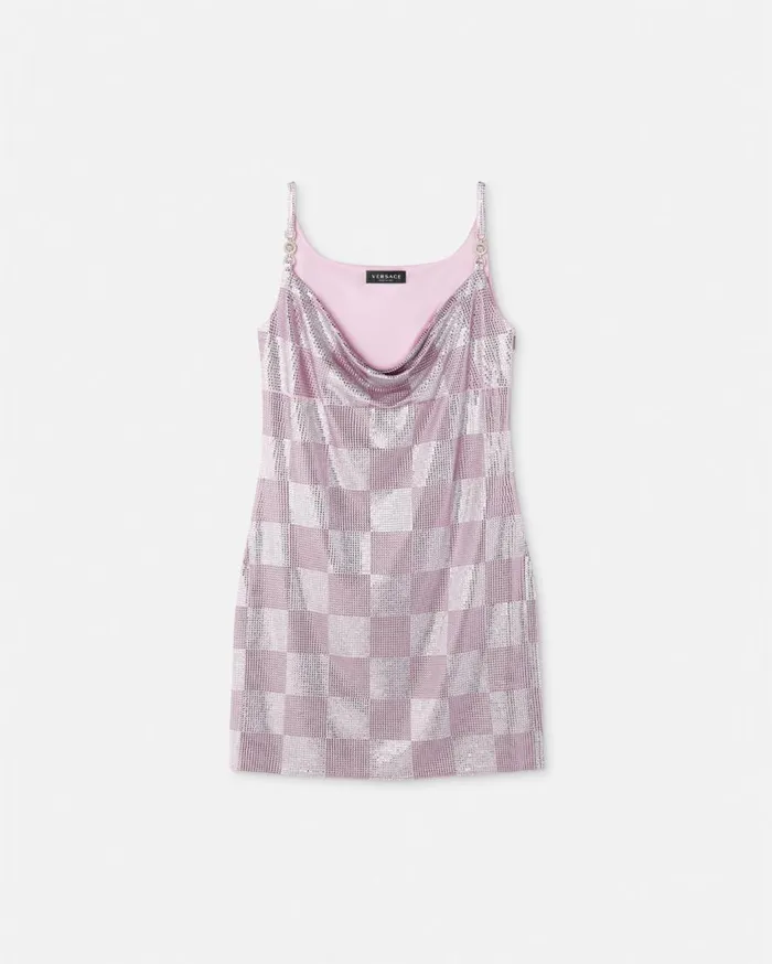 Versace Dresses Crystal Medusa 03995 Mini Dress Light Pink 8211 Women