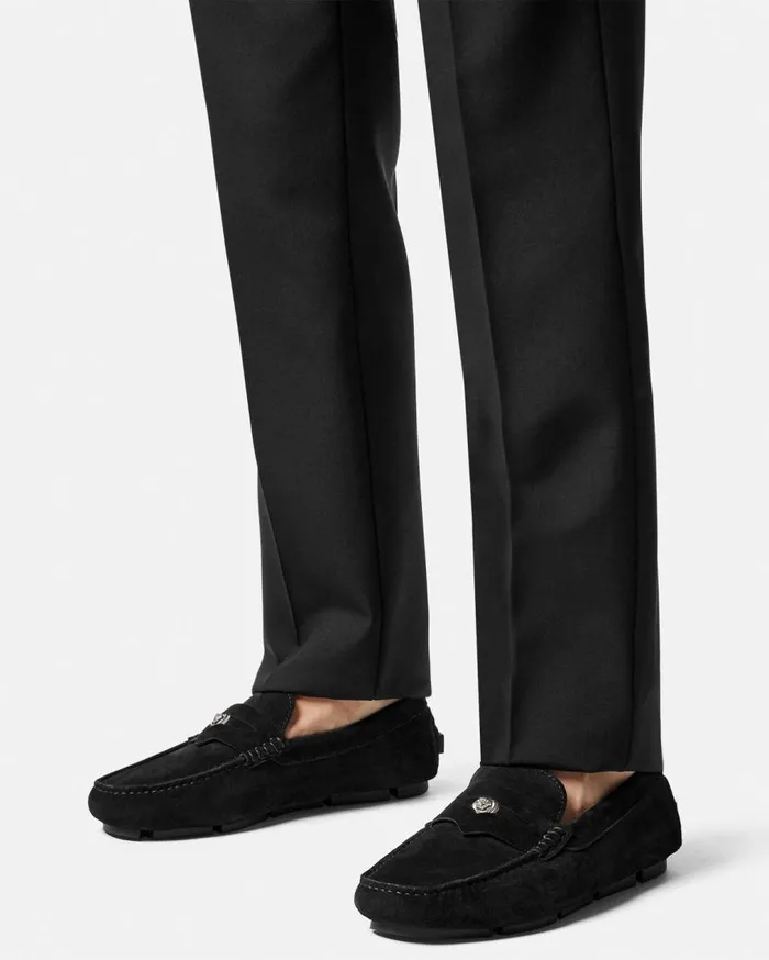 Versace Drivers Medusa Biggie Suede Driver Shoes Black 8211 Men Versace Drivers Medusa Biggie Suede Driver Shoes Black 8211 Men