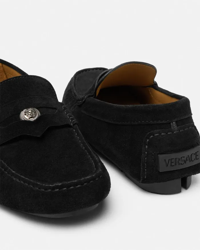 Versace Drivers Medusa Biggie Suede Driver Shoes Black 8211 Men Versace Drivers Medusa Biggie Suede Driver Shoes Black 8211 Men