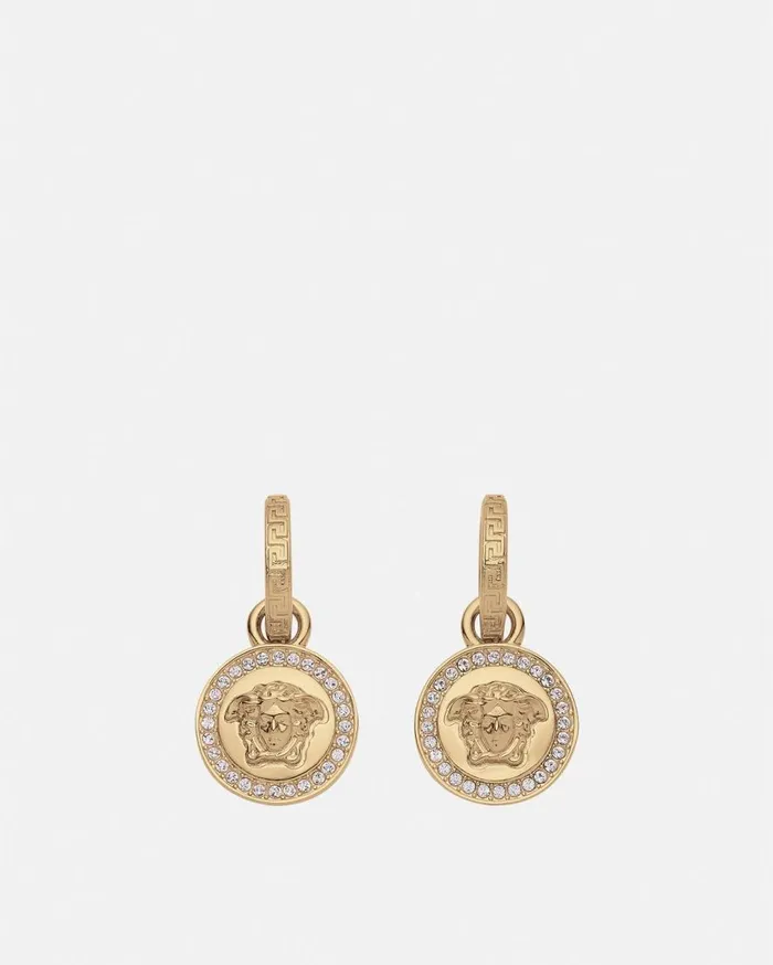 Versace Earrings Crystal La Medusa Greca Earrings Gold 8211 Women