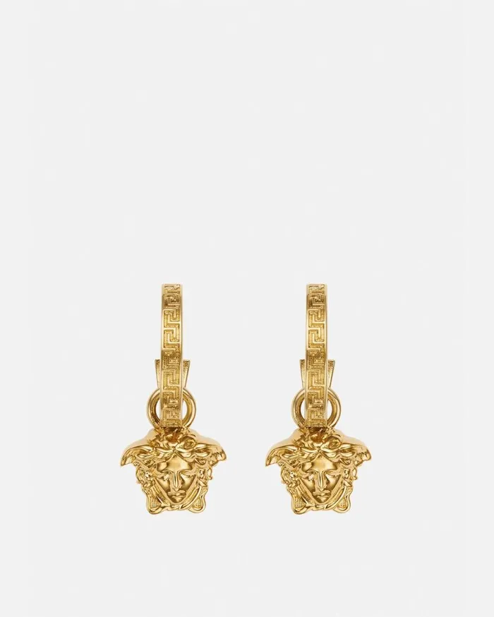 Versace Earrings La Medusa Greca Hoop Earrings Gold 8211 WomenMen