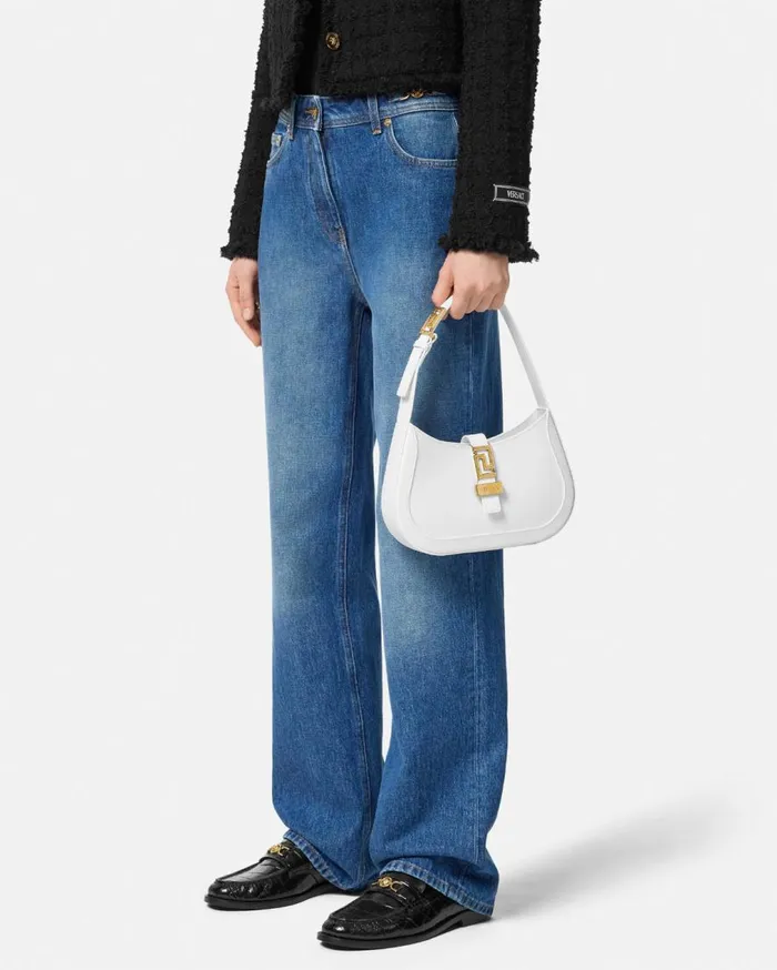 Versace Greca Goddess Greca Goddess Small Hobo Bag White 8211 Women Versace Greca Goddess Greca Goddess Small Hobo Bag White 8211 Women