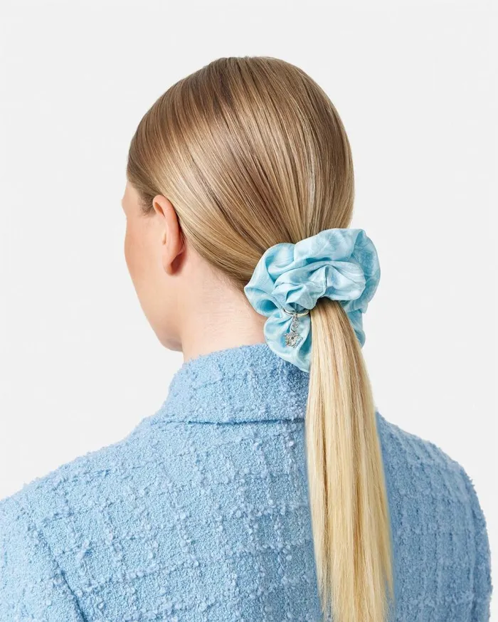 Versace Hair Accessories Barocco Scrunchie Blue 8211 Women Versace Hair Accessories Barocco Scrunchie Blue 8211 Women