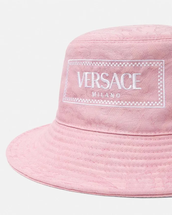 Versace Hats and Caps Barocco Jacquard Logo Bucket Hat Light Pink 8211 Women Versace Hats and Caps Barocco Jacquard Logo Bucket Hat Light Pink 8211 Women