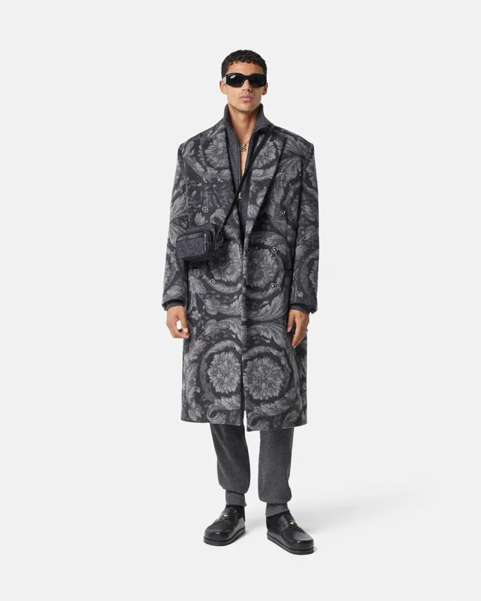 Versace Jackets and Coats Barocco CashmereBlend Long Coat Gray 8211 Men Versace Jackets and Coats Barocco CashmereBlend Long Coat Gray 8211 Men