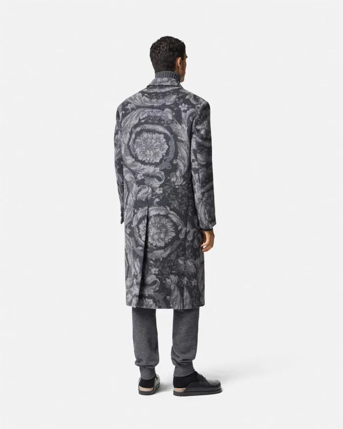 Versace Jackets and Coats Barocco CashmereBlend Long Coat Gray 8211 Men Versace Jackets and Coats Barocco CashmereBlend Long Coat Gray 8211 Men