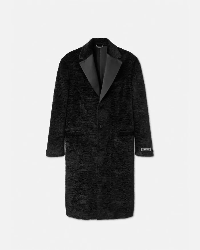 Versace Jackets and Coats Velvet Long Coat Black 8211 Men