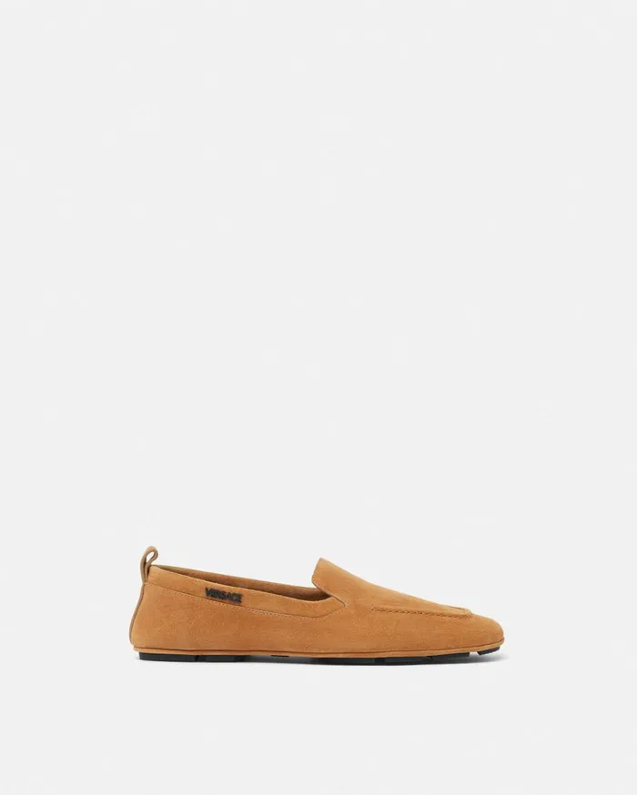 Versace Loafers and Slippers Villa Suede Driver Shoes Brown 8211 Men