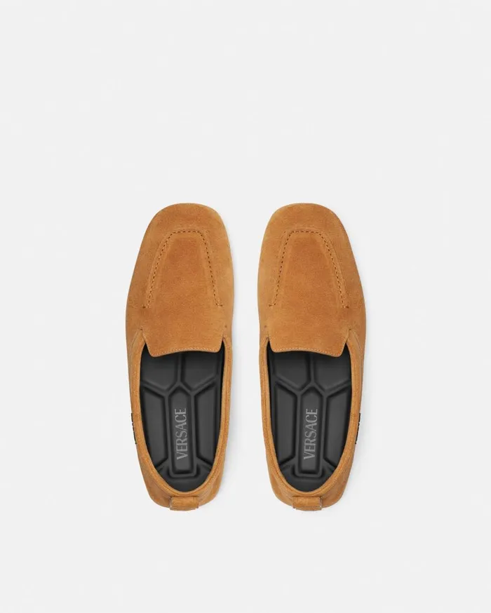 Versace Loafers and Slippers Villa Suede Driver Shoes Brown 8211 Men Versace Loafers and Slippers Villa Suede Driver Shoes Brown 8211 Men
