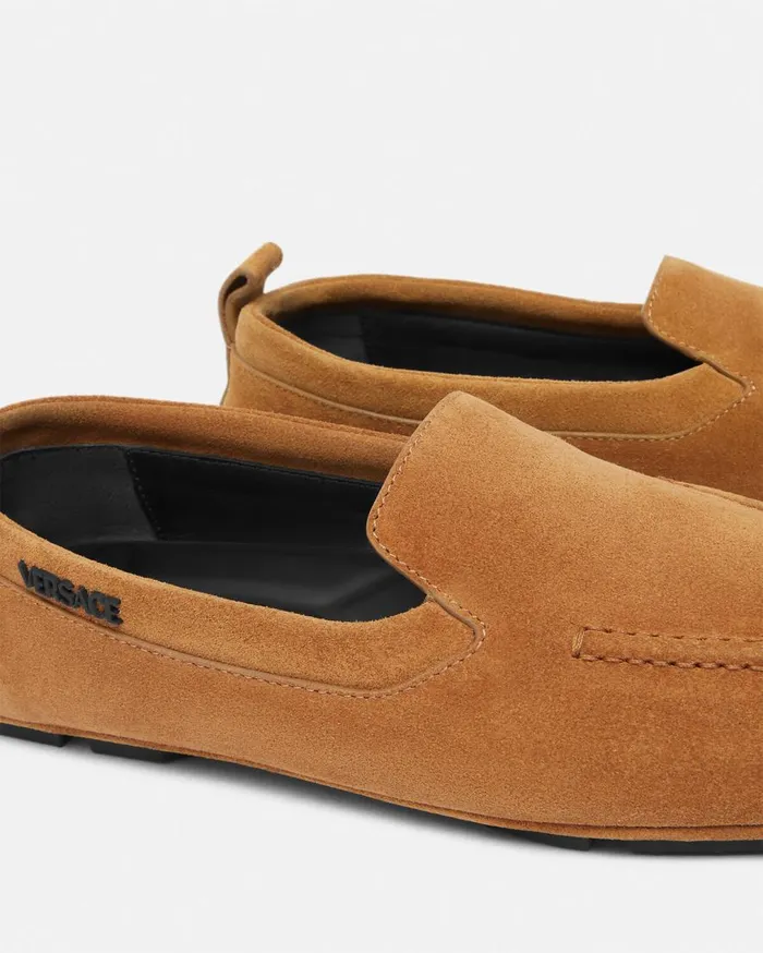 Versace Loafers and Slippers Villa Suede Driver Shoes Brown 8211 Men Versace Loafers and Slippers Villa Suede Driver Shoes Brown 8211 Men