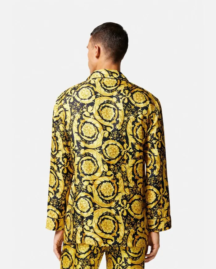 Versace Loungewear and Pajamas Barocco Silk Pajama Top Blackprint 8211 Men Versace Loungewear and Pajamas Barocco Silk Pajama Top Blackprint 8211 Men