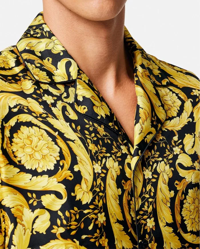 Versace Loungewear and Pajamas Barocco Silk Pajama Top Blackprint 8211 Men Versace Loungewear and Pajamas Barocco Silk Pajama Top Blackprint 8211 Men