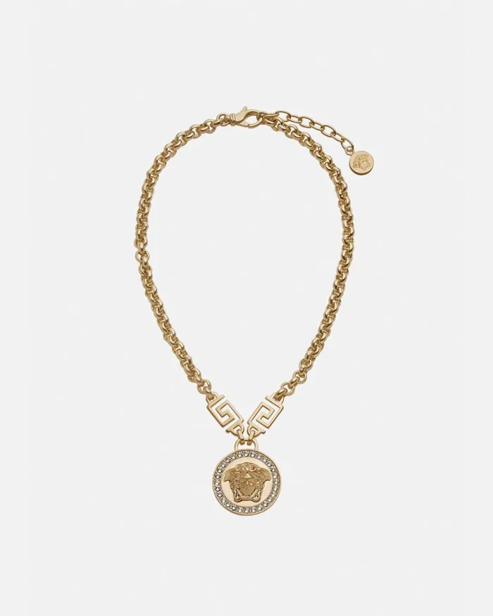 Versace Necklaces Crystal La Medusa Greca Necklace Gold 8211 Women
