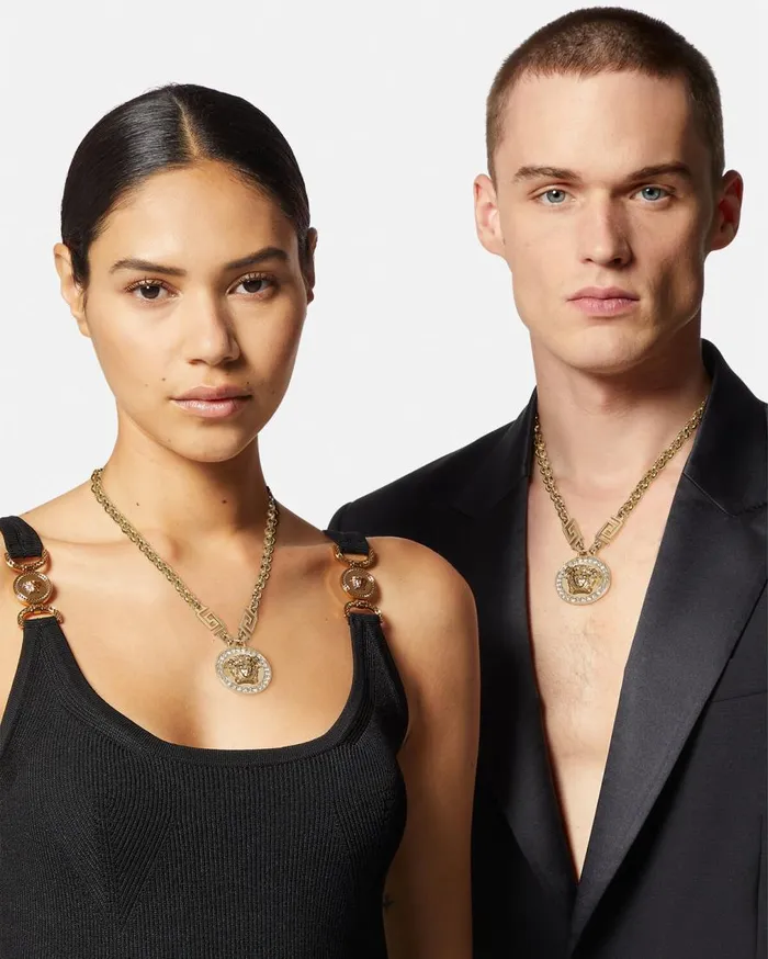 Versace Necklaces Crystal La Medusa Greca Necklace Gold 8211 Women Versace Necklaces Crystal La Medusa Greca Necklace Gold 8211 Women