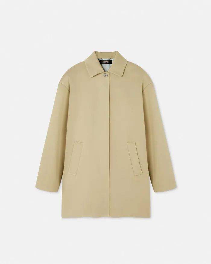 Versace Outerwear and Coats Gabardine Short Trench Coat Beige 8211 Women