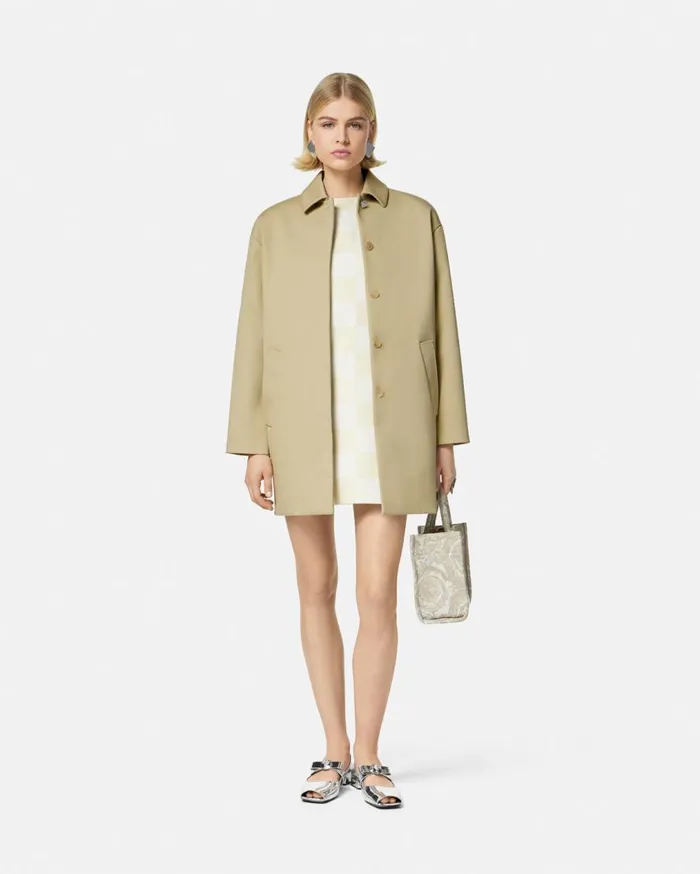 Versace Outerwear and Coats Gabardine Short Trench Coat Beige 8211 Women Versace Outerwear and Coats Gabardine Short Trench Coat Beige 8211 Women