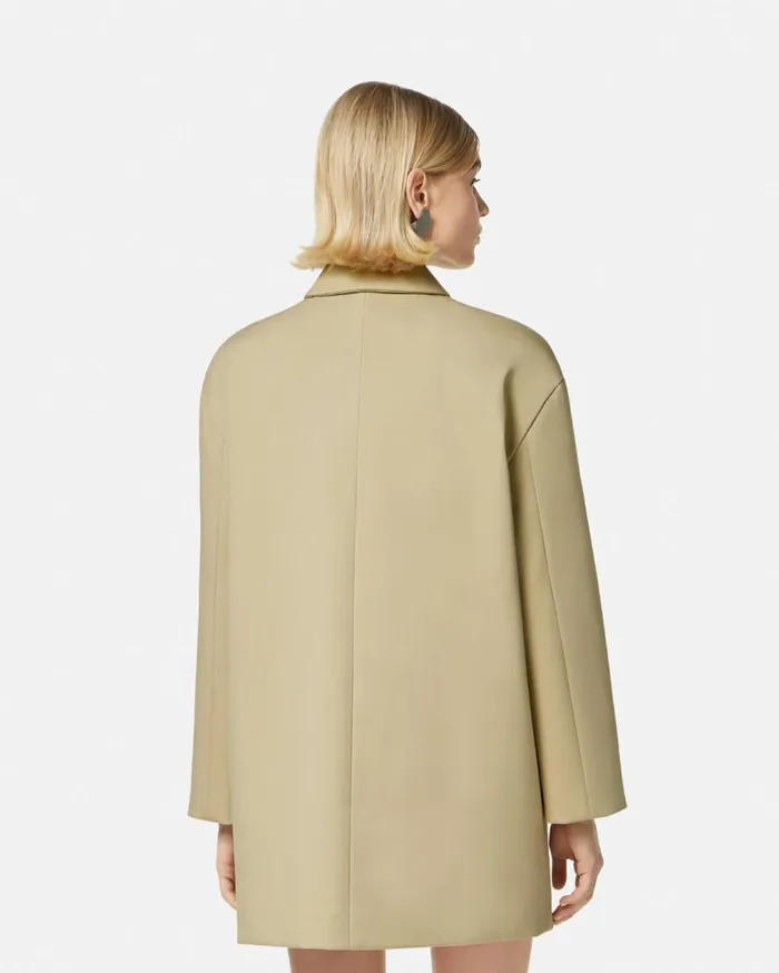 Versace Outerwear and Coats Gabardine Short Trench Coat Beige 8211 Women Versace Outerwear and Coats Gabardine Short Trench Coat Beige 8211 Women