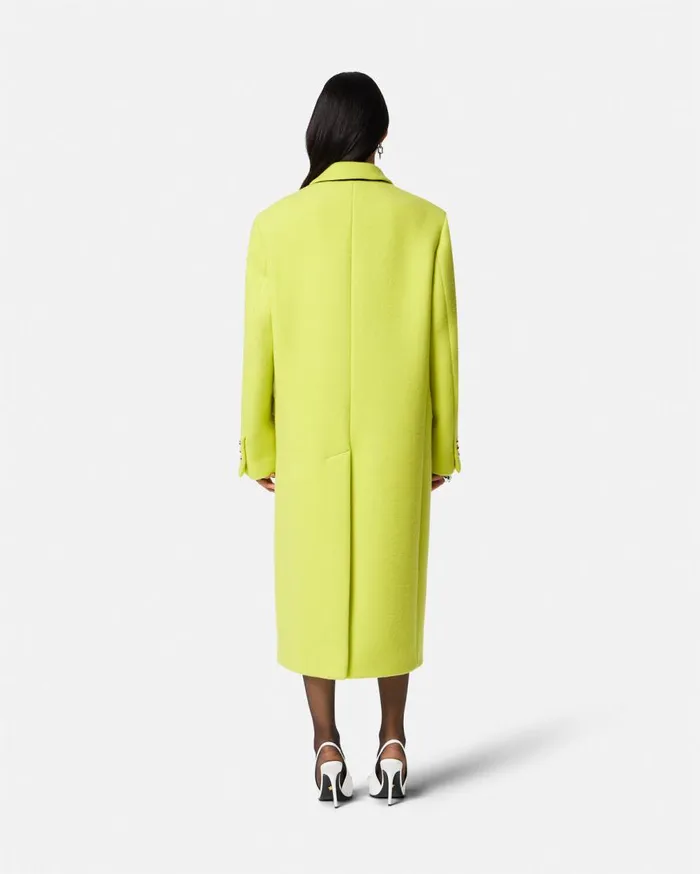 Versace Outerwear and Coats Wool SingleBreasted Overcoat Yellow 8211 Women Versace Outerwear and Coats Wool SingleBreasted Overcoat Yellow 8211 Women
