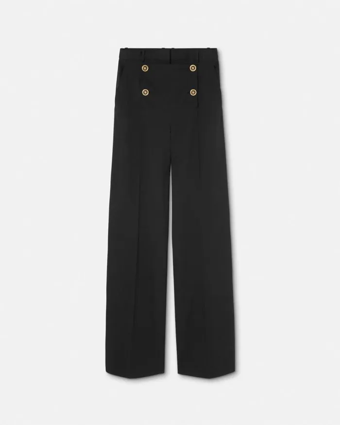 Versace Pants and Shorts Marine Wide Leg Pants Black 8211 Women