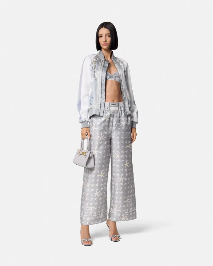 Versace Pants and Shorts Stella Marina Silk Pants Gray 8211 Women Versace Pants and Shorts Stella Marina Silk Pants Gray 8211 Women