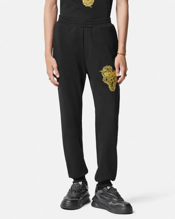 Versace Pants and Shorts Year Of The Dragon Sweatpants Blackgold 8211 Men Versace Pants and Shorts Year Of The Dragon Sweatpants Blackgold 8211 Men