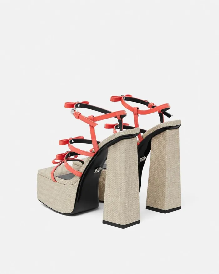 Versace Platforms Gianni Ribbon Platform Sandals 150 Mm Beige 8211 Women Versace Platforms Gianni Ribbon Platform Sandals 150 Mm Beige 8211 Women