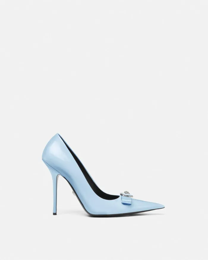 Versace Pumps and Slingbacks Gianni Ribbon Pumps 110 Mm Light Blue 8211 Women