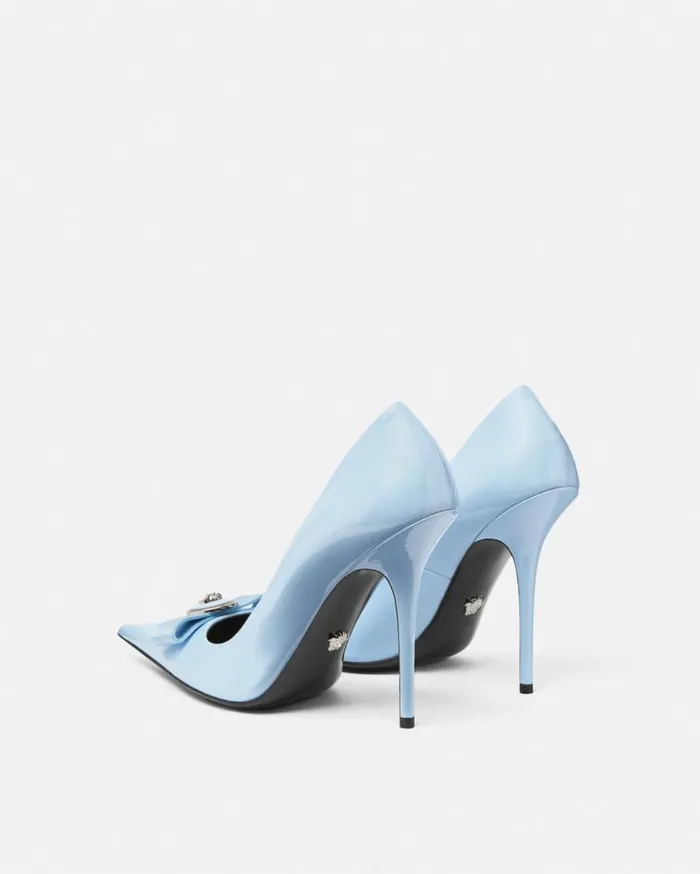 Versace Pumps and Slingbacks Gianni Ribbon Pumps 110 Mm Light Blue 8211 Women Versace Pumps and Slingbacks Gianni Ribbon Pumps 110 Mm Light Blue 8211 Women