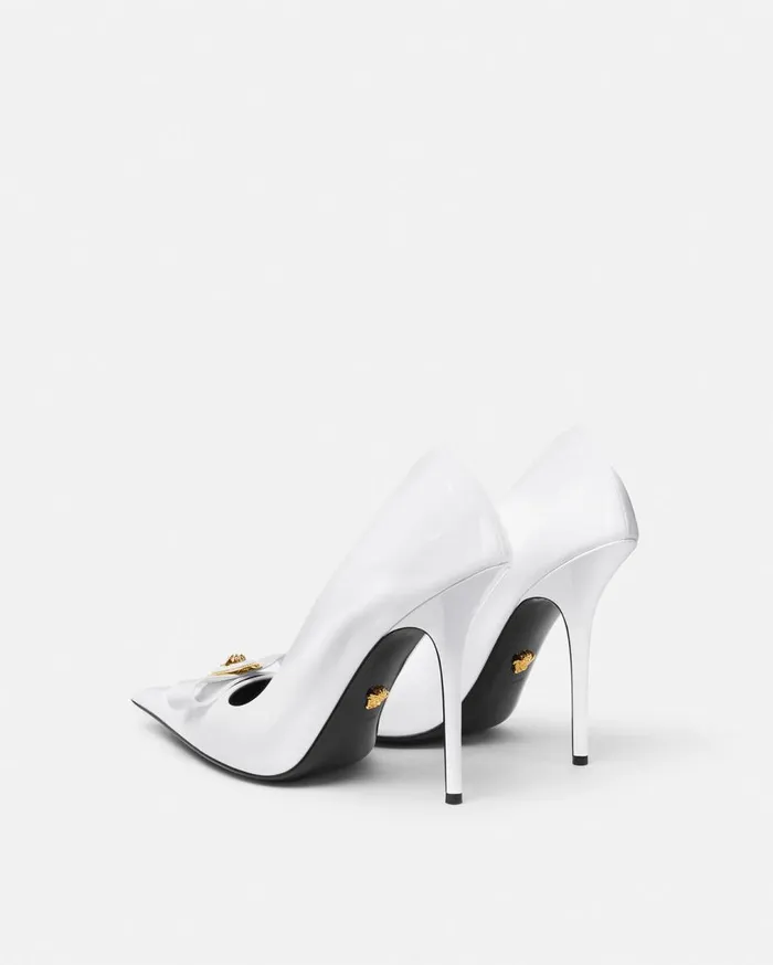 Versace Pumps and Slingbacks Gianni Ribbon Pumps 110 Mm White 8211 Women Versace Pumps and Slingbacks Gianni Ribbon Pumps 110 Mm White 8211 Women