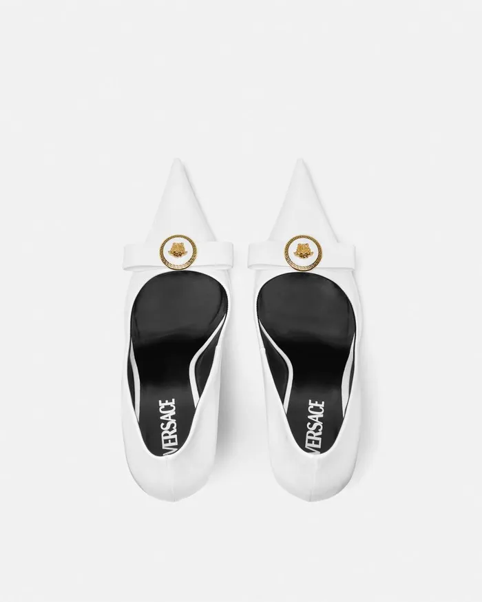 Versace Pumps and Slingbacks Gianni Ribbon Pumps 110 Mm White 8211 Women Versace Pumps and Slingbacks Gianni Ribbon Pumps 110 Mm White 8211 Women
