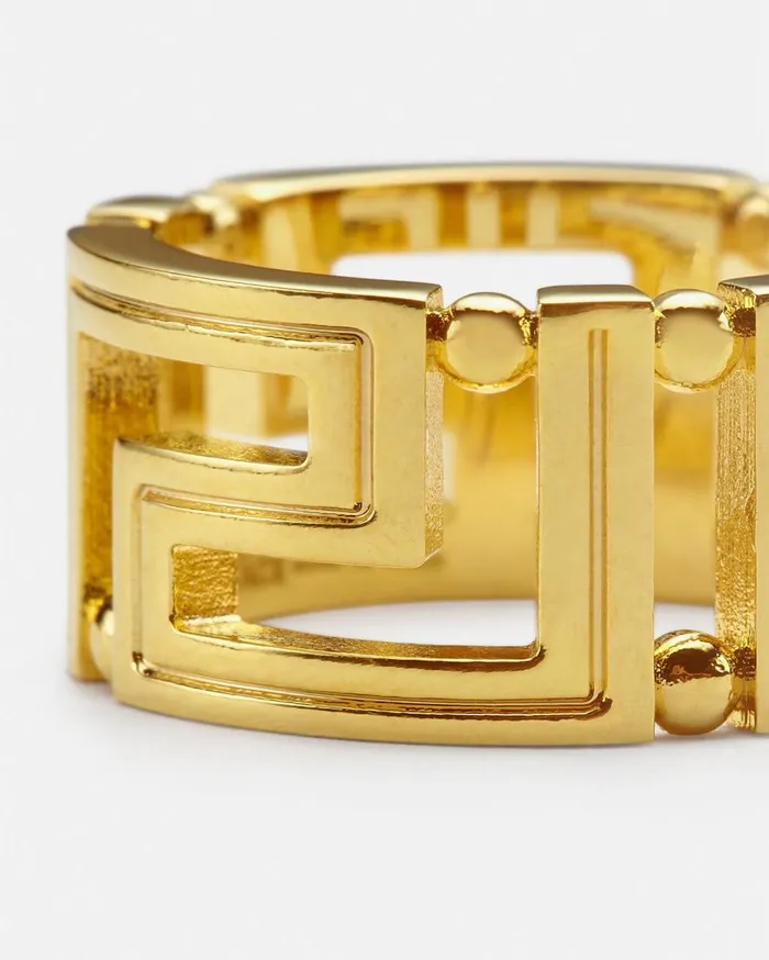 Versace Rings Greca Ring Light Gold 8211 WomenMen Versace Rings Greca Ring Light Gold 8211 WomenMen