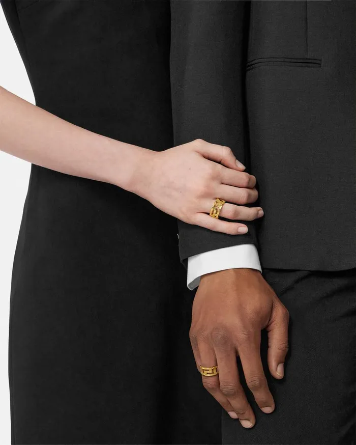 Versace Rings Greca Ring Light Gold 8211 WomenMen Versace Rings Greca Ring Light Gold 8211 WomenMen