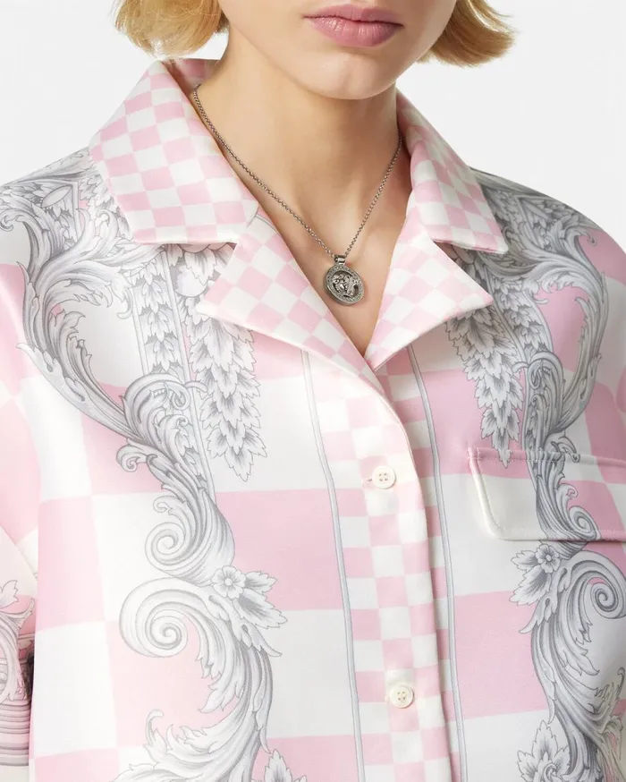 Versace Shirts and Tops Medusa Contrasto Duchesse Shirt Pinkprint 8211 Women Versace Shirts and Tops Medusa Contrasto Duchesse Shirt Pinkprint 8211 Women