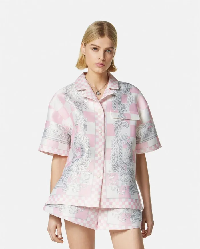 Versace Shirts and Tops Medusa Contrasto Duchesse Shirt Pinkprint 8211 Women Versace Shirts and Tops Medusa Contrasto Duchesse Shirt Pinkprint 8211 Women