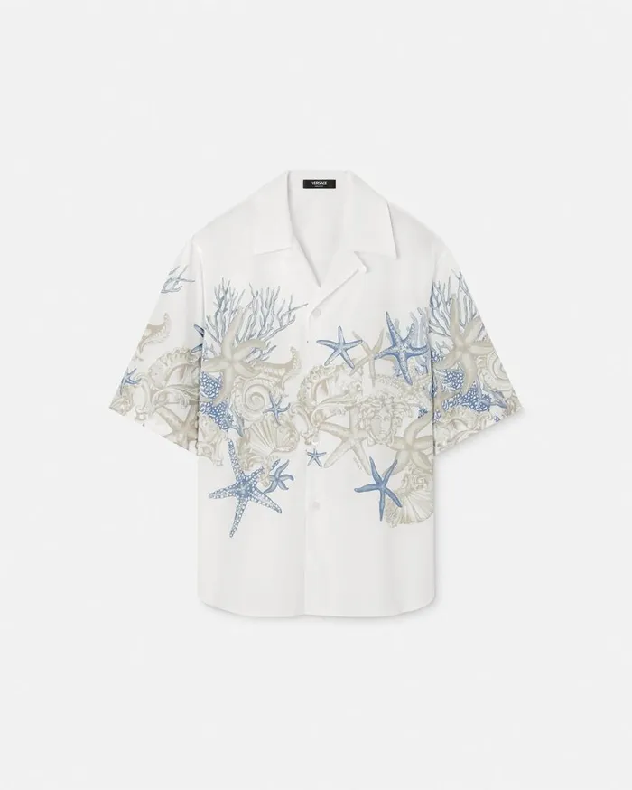 Versace Shirts Barocco Sea Cotton Shirt Whiteprint 8211 Men