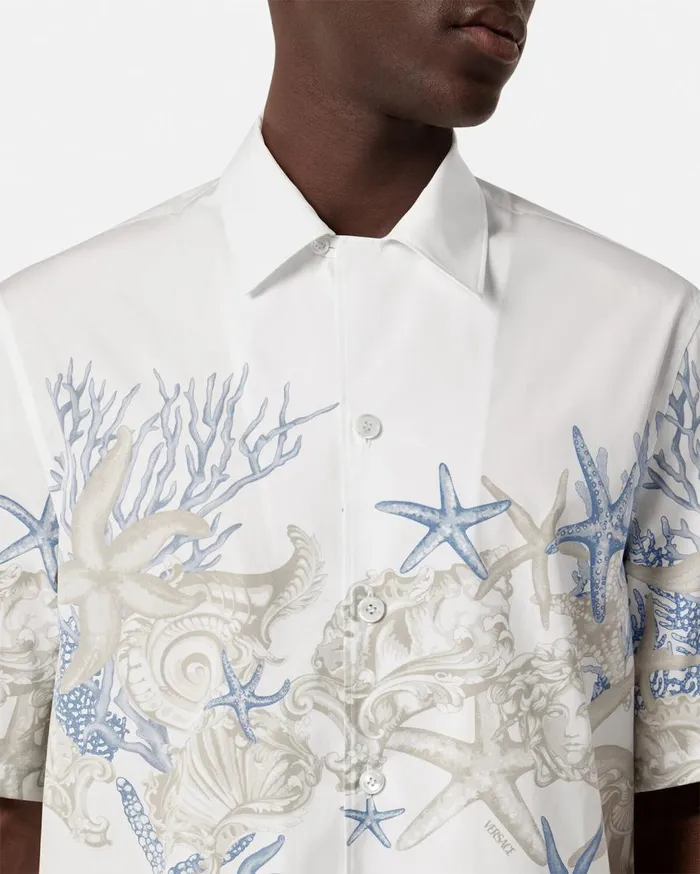 Versace Shirts Barocco Sea Cotton Shirt Whiteprint 8211 Men Versace Shirts Barocco Sea Cotton Shirt Whiteprint 8211 Men