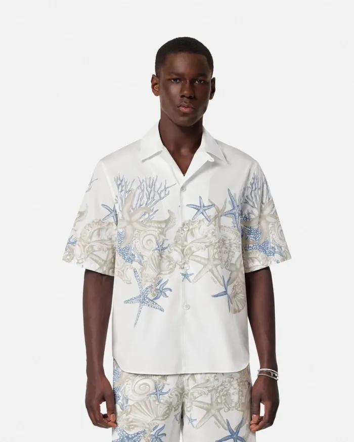 Versace Shirts Barocco Sea Cotton Shirt Whiteprint 8211 Men Versace Shirts Barocco Sea Cotton Shirt Whiteprint 8211 Men