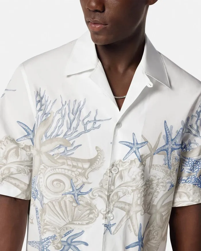 Versace Shirts Barocco Sea Cotton Shirt Whiteprint 8211 Men Versace Shirts Barocco Sea Cotton Shirt Whiteprint 8211 Men