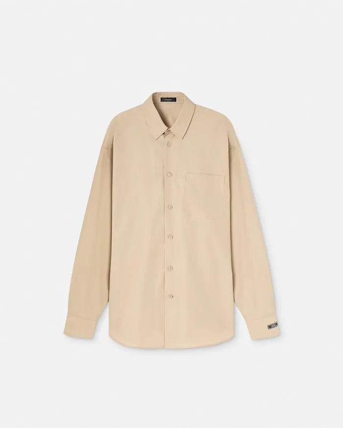 Versace Shirts Cotton Shirt Beige 8211 Men