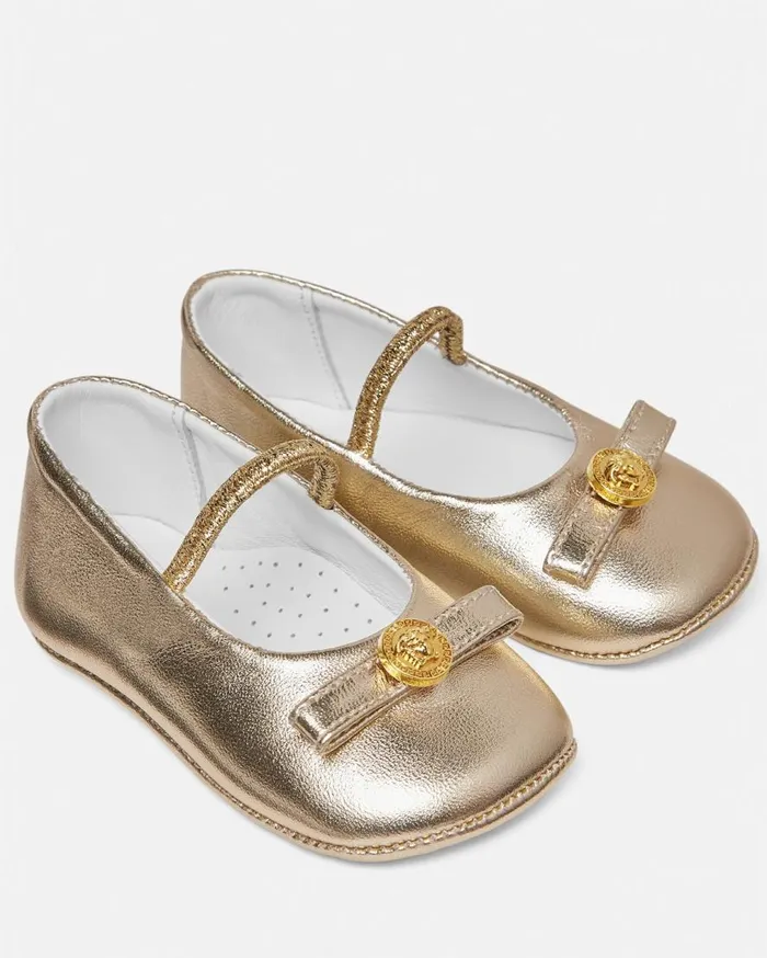 Versace Shoes and First Steps Gianni Ribbon Baby Metallic Ballerinas Gold 8211 Children Versace Shoes and First Steps Gianni Ribbon Baby Metallic Ballerinas Gold 8211 Children