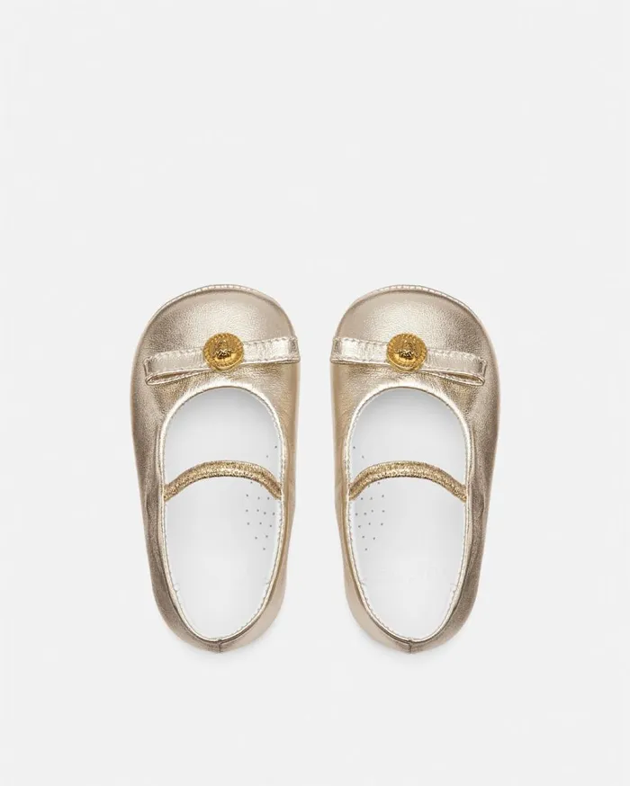 Versace Shoes and First Steps Gianni Ribbon Baby Metallic Ballerinas Gold 8211 Children Versace Shoes and First Steps Gianni Ribbon Baby Metallic Ballerinas Gold 8211 Children