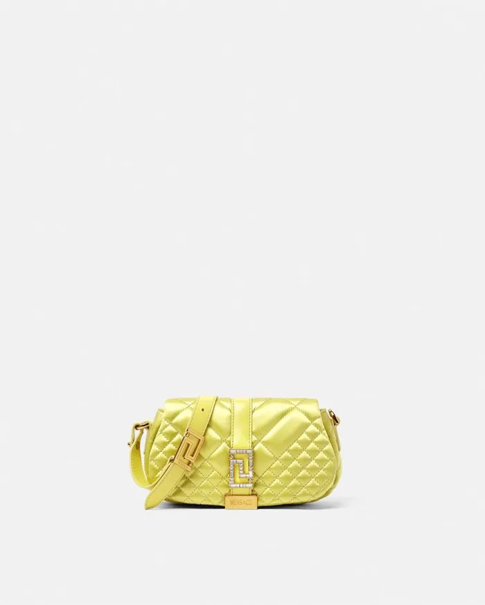 Versace Shoulder and Crossbody Greca Goddess Satin Mini Bag Yellow 8211 Women