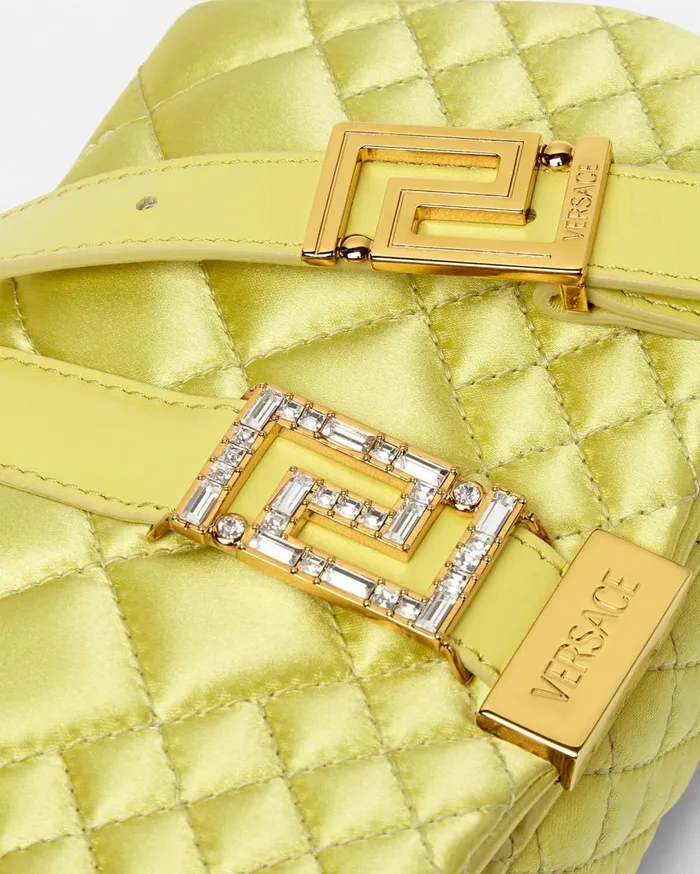 Versace Shoulder and Crossbody Greca Goddess Satin Mini Bag Yellow 8211 Women Versace Shoulder and Crossbody Greca Goddess Satin Mini Bag Yellow 8211 Women