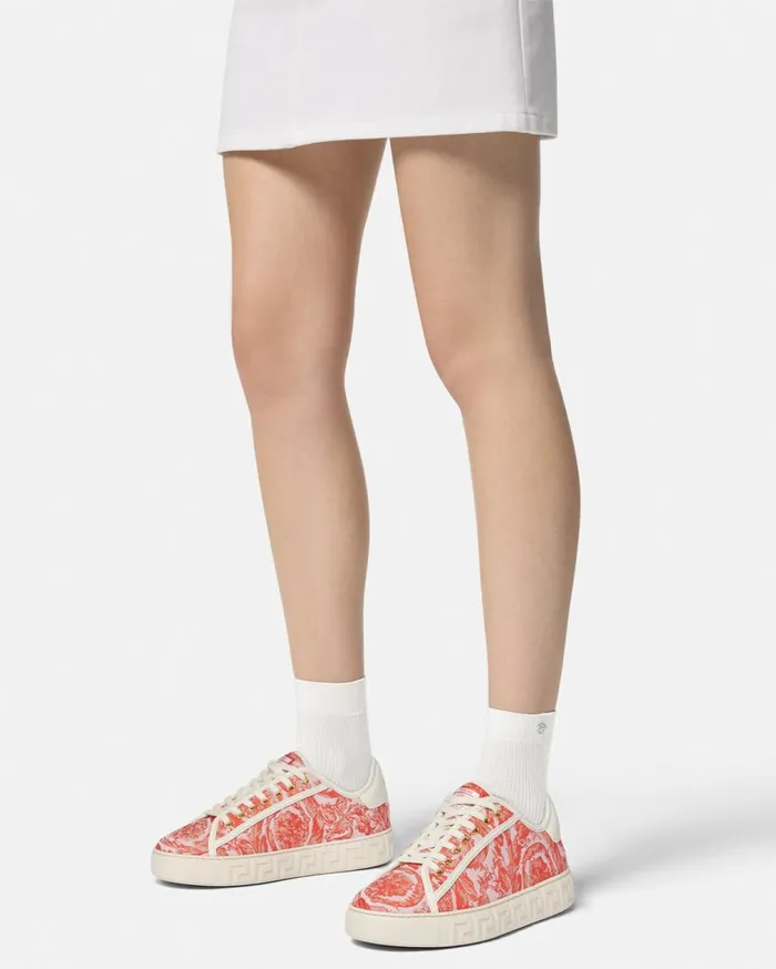Versace Sneakers Barocco Greca Sneakers Coral 8211 Women Versace Sneakers Barocco Greca Sneakers Coral 8211 Women
