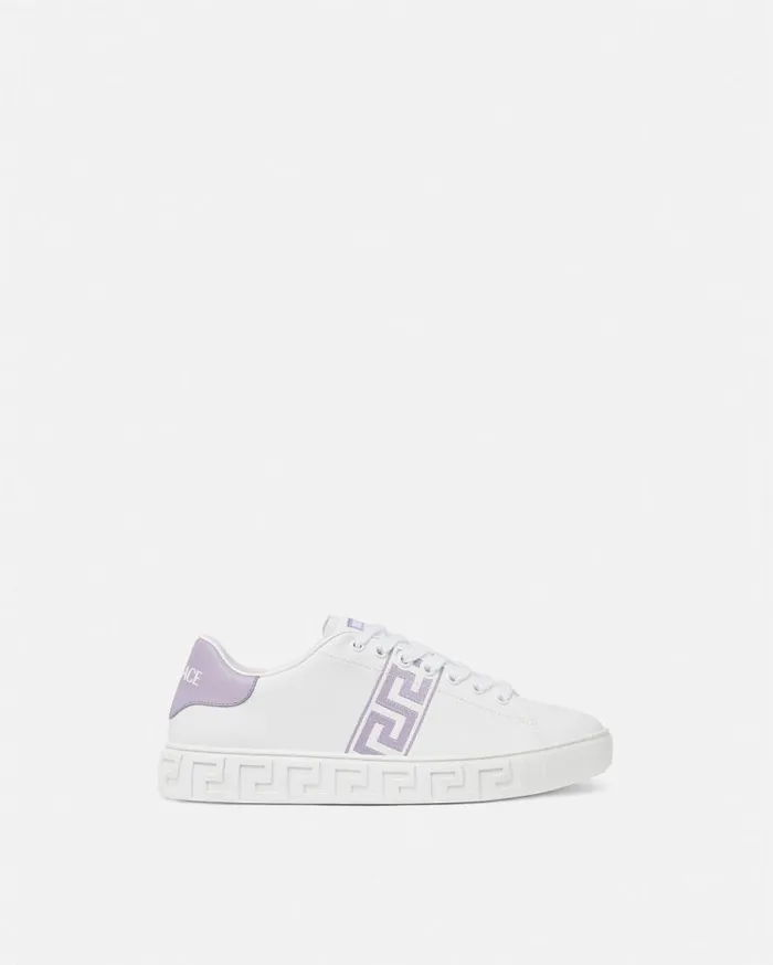 Versace Sneakers Embroidered Greca Sneakers Whitelilac 8211 Women