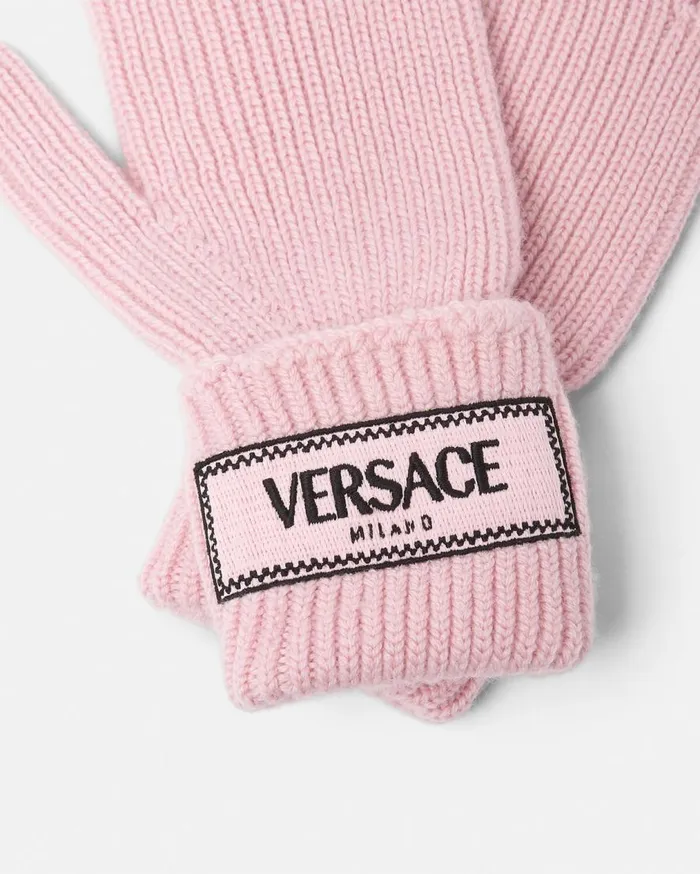 Versace Soft Accessories 90s Vintage Logo Knit Gloves Light Pink 8211 Women Versace Soft Accessories 90s Vintage Logo Knit Gloves Light Pink 8211 Women