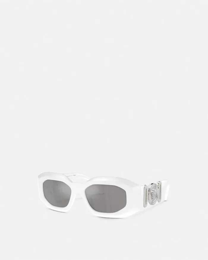 Versace Sunglasses Maxi Medusa Biggie Sunglasses White 8211 WomenMen