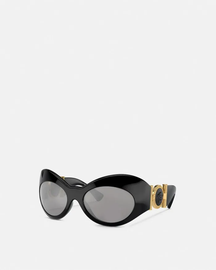 Versace Sunglasses Oval Shield Sunglasses Black 8211 Women