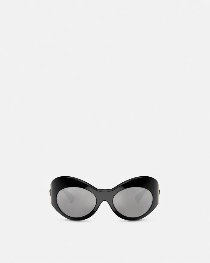 Versace Sunglasses Oval Shield Sunglasses Black 8211 Women